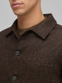 Overshirt man xacus solid colour textured brown_2
