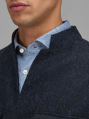Overshirt man xacus solid colour textured dark blue_2