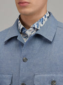 Overshirt man xacus solid colour canvas dark blue_2