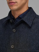Overshirt man xacus solid colour textured dark blue_2