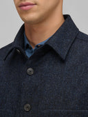 Overshirt man xacus solid colour textured dark blue_2