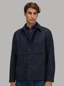 Overshirt man xacus solid colour textured dark blue_3