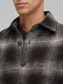 Overshirt man xacus check woven brown_2