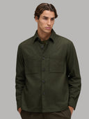 Overshirt man xacus solid colour textured army green_3
