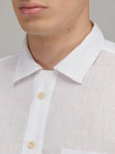 Shirt man xacus solid colour linen white_2