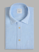 Shirt man xacus solid colour linen light blue melange_1