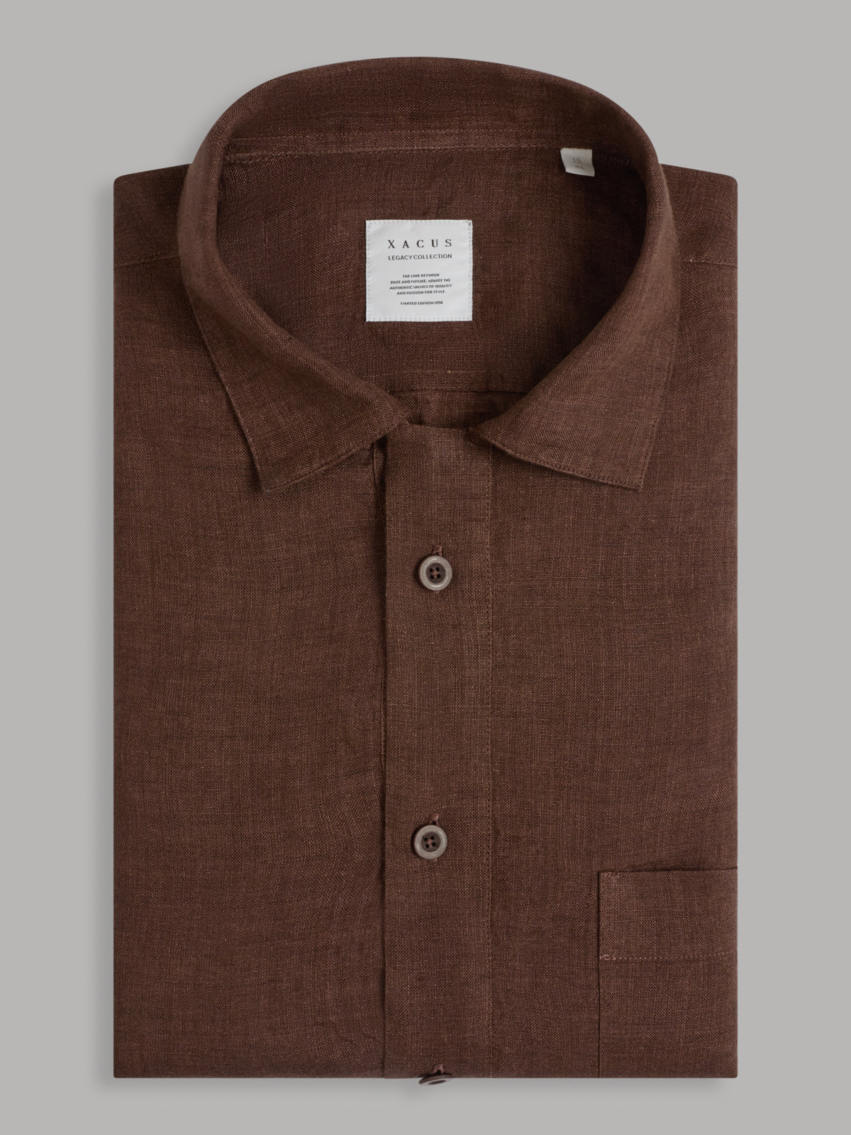 Shirt Collar Small Cutaway Solid Colour Linen Mahogany – Xacus