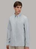 Shirt man xacus stripe oxford forest green_3