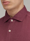 Shirt man xacus solid colour linen crushed berry_2