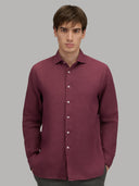 Shirt man xacus solid colour linen crushed berry_3