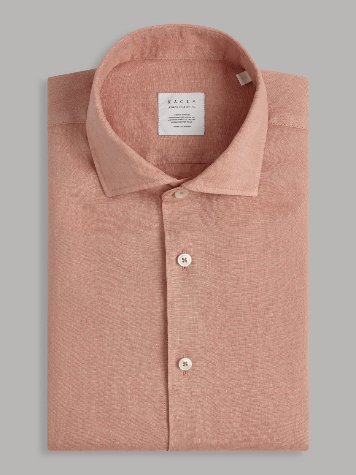 Shirt Collar Cutaway Solid Colour Linen Peach Pink – Xacus Shirt Collar Cutaway Solid Colour Linen Peach Pink – Xacus