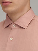 Shirt man xacus solid colour linen peach pink_2
