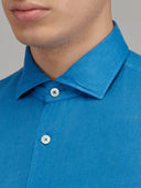 Shirt man xacus solid colour linen blue royal_2