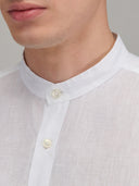 Shirt man xacus solid colour linen white_2