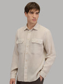 Shirt man xacus solid colour linen beige_3