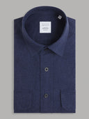Shirt man xacus solid colour twill navy blue_1