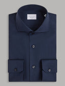 Shirt man xacus solid colour canvas navy blue_1
