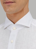 Shirt man xacus solid colour linen white_2