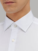 Shirt man xacus solid colour poplin white_2