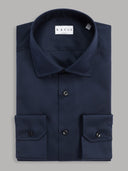 Shirt man xacus solid colour poplin navy blue_1
