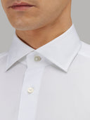 Shirt man xacus solid colour poplin white_2