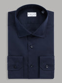 Shirt man xacus solid colour poplin navy blue_1