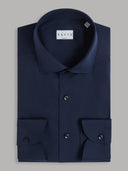 Shirt man xacus solid colour poplin navy blue_1