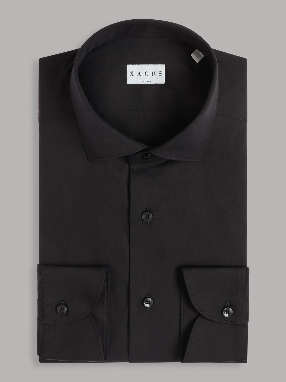 Shirt Collar Small Cutaway Solid Colour Poplin Black – Xacus