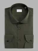 Shirt man xacus solid colour poplin army green_1