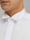 Shirt man xacus solid colour canvas white_2