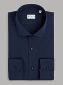 Shirt man xacus solid colour poplin navy blue_1