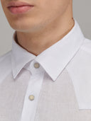 Shirt man xacus solid colour linen white_2