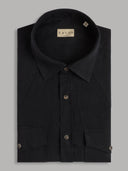 Shirt man xacus solid colour linen black_1