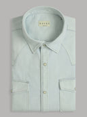 Shirt man xacus solid colour gabardine washed light blue_1