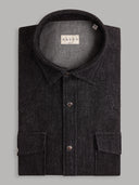 Shirt man xacus solid colour twill black_1
