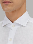 Shirt man xacus solid colour linen white_2