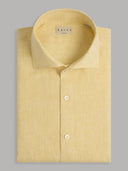 Shirt man xacus solid colour linen yellow_1