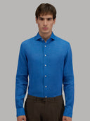 Shirt man xacus solid colour linen electric blue_3