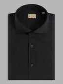 Shirt man xacus solid colour linen black_1
