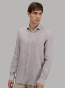 Shirt man xacus stripe linen brown_3