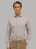 Shirt man xacus solid colour twill beige_3