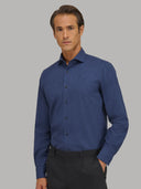 Shirt man xacus solid colour twill navy blue_3