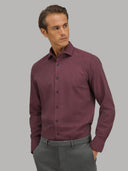 Shirt man xacus solid colour twill dark red_3