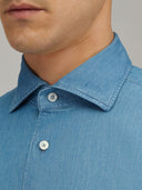 Shirt man xacus solid colour canvas blue jeans_2