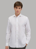 Shirt man xacus solid colour linen white_3