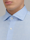 Shirt man xacus solid colour linen light blue_2