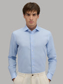 Shirt man xacus solid colour linen light blue_3