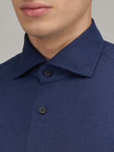 Shirt man xacus solid colour linen dark blue_2