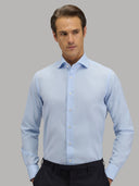Shirt man xacus solid colour leno fabric light blue_3