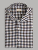 Shirt man xacus check twill blue-brown_1